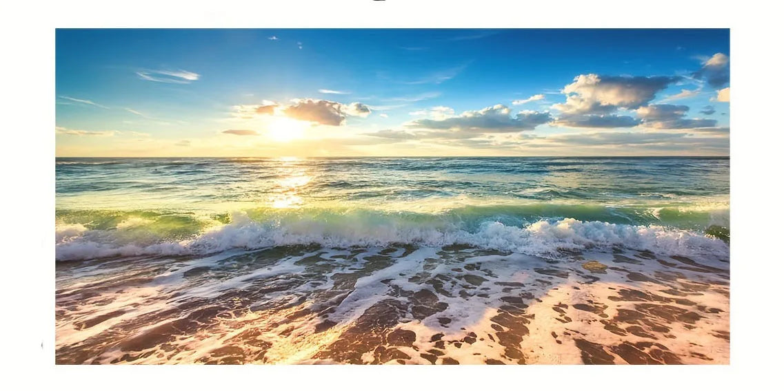 Beach Sunset Landscape Canvas Wall Art – Large Nordic Poster Print for Living Room, Bedroom, and Home Décor