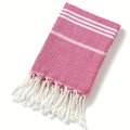 Turkish Beach Towel 90 × 180 cm – Soft Absorbent Quick-Dry Fringed Towel for Beach, Bath, Sauna, Spa, Gym, Sports, and Travel