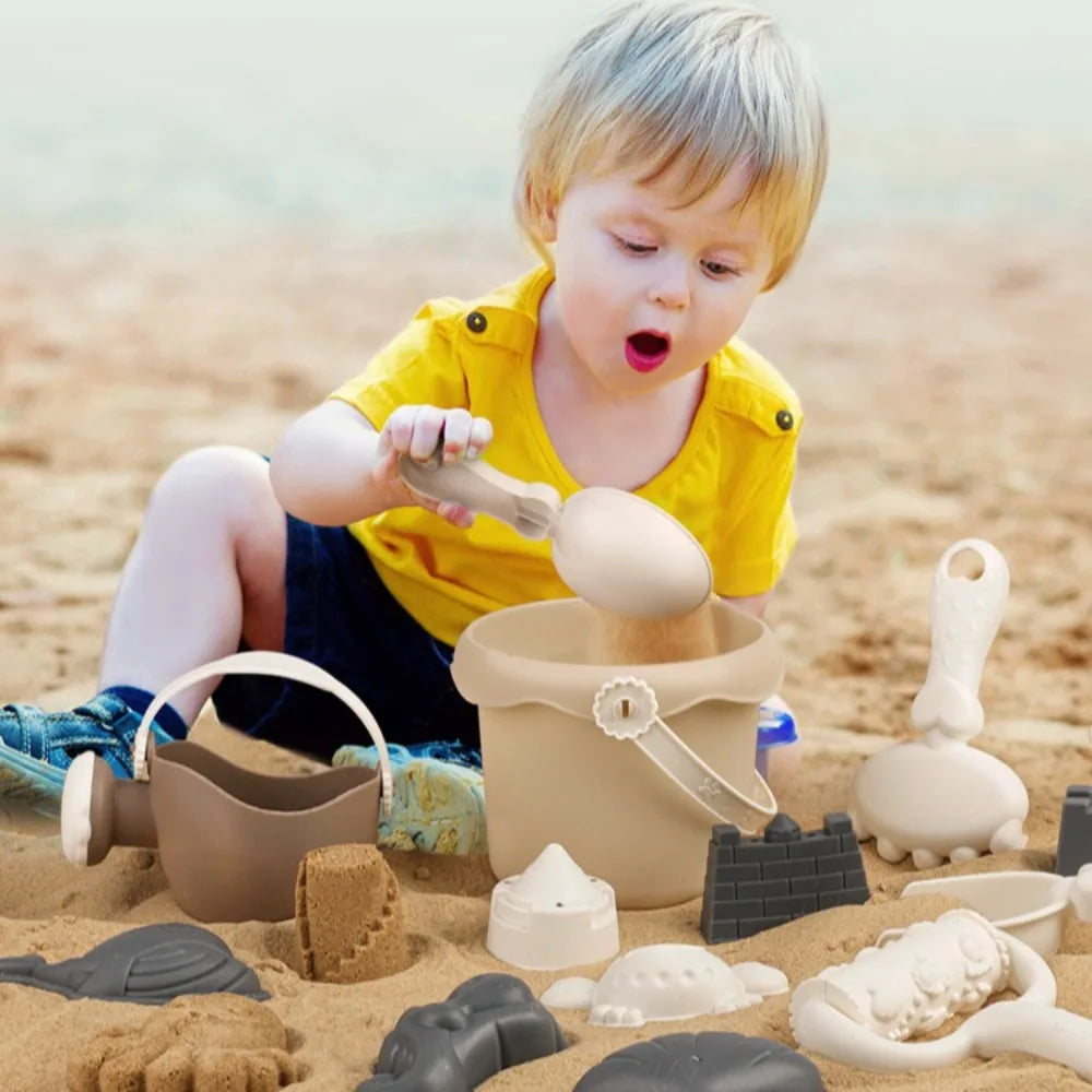 Kids’ Beach Sand Toy Set – Shovels, Buckets, and Sea-Themed Molds for Sandbox Play, Beach Fun, and Sandcastle Building