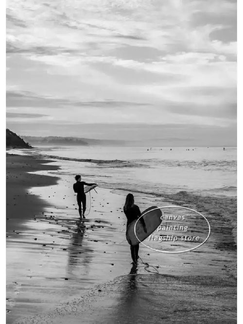 Beach Wave Surfing Canvas Wall Art – Coastal-Themed Print Poster for Living Room, Bedroom, and Home Décor