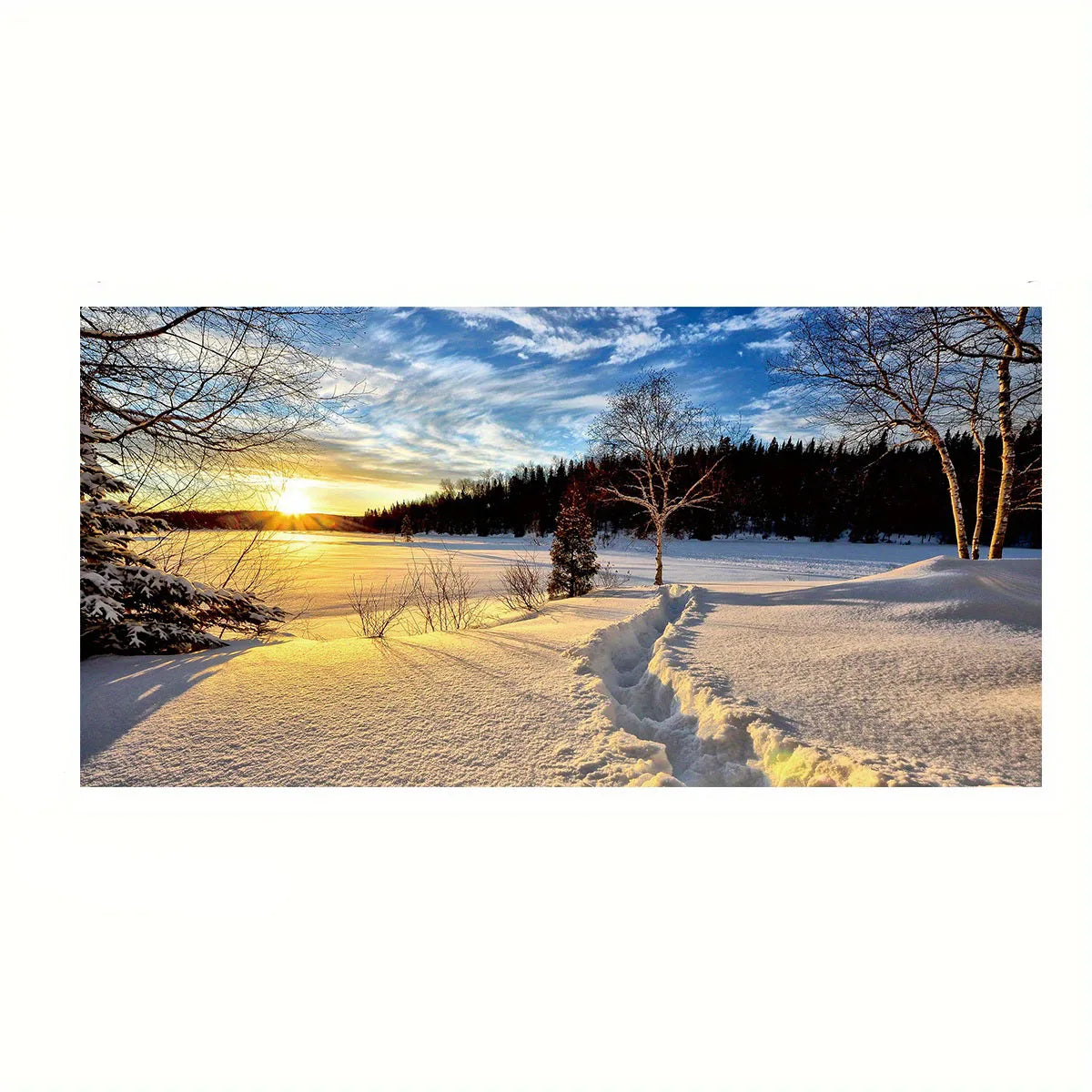 Beach Sunset Landscape Canvas Wall Art – Large Nordic Poster Print for Living Room, Bedroom, and Home Décor