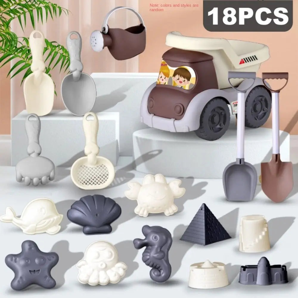 Kids’ Beach Sand Toy Set – Shovels, Buckets, and Sea-Themed Molds for Sandbox Play, Beach Fun, and Sandcastle Building