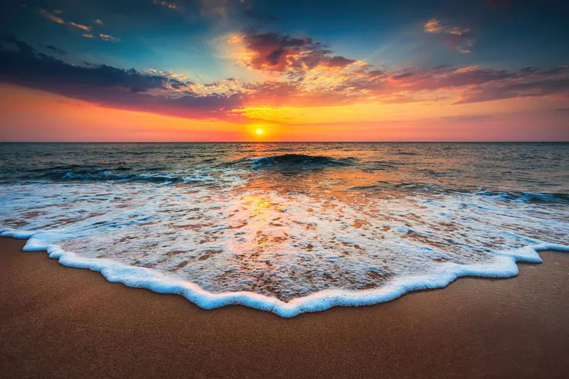 Beach Sunset Landscape Canvas Wall Art – Large Nordic Poster Print for Living Room, Bedroom, and Home Décor