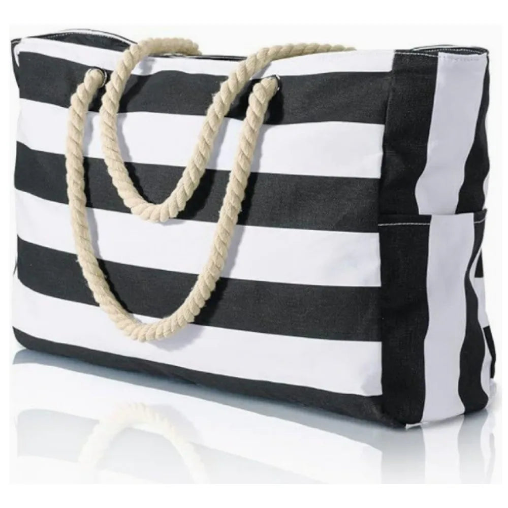 Becokan Waterproof Beach Tote Bag for Women – Large Sandproof Zippered Pool & Swim Bag