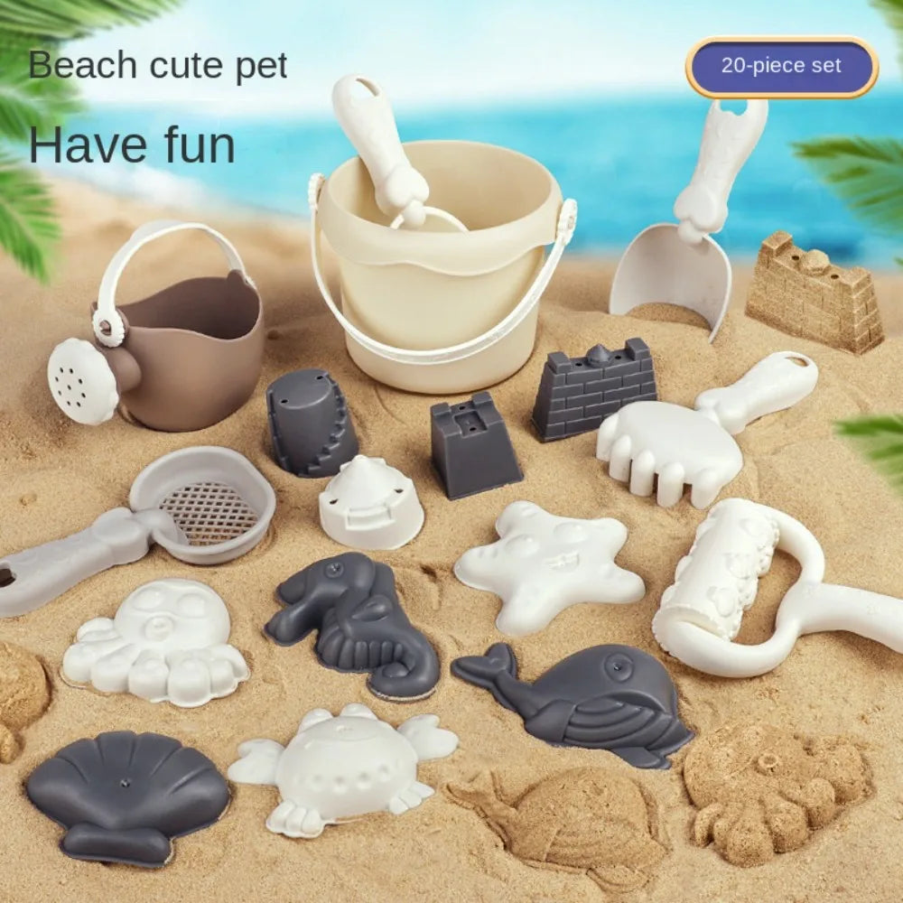 Kids’ Beach Sand Toy Set – Shovels, Buckets, and Sea-Themed Molds for Sandbox Play, Beach Fun, and Sandcastle Building