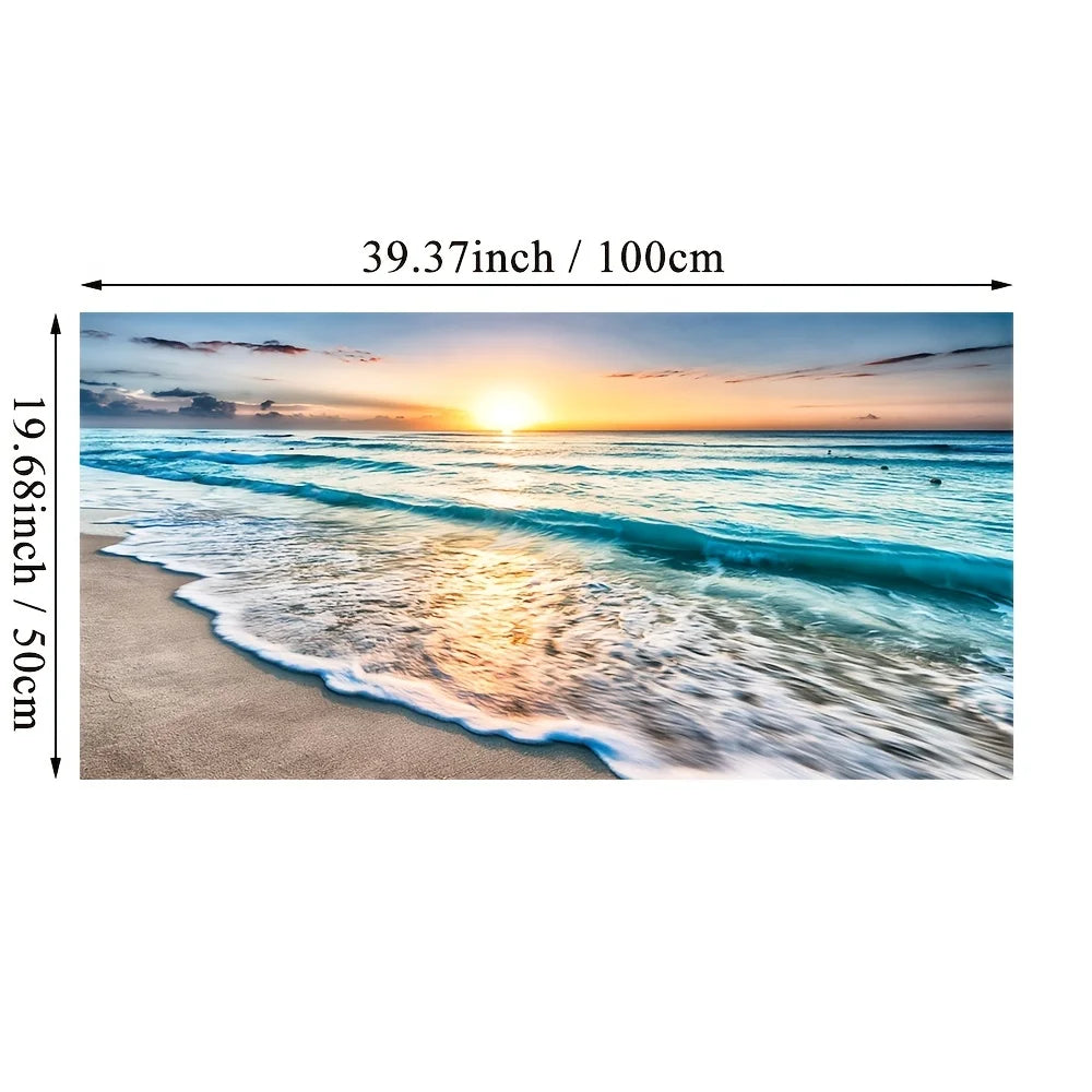 Beach Sunset Landscape Canvas Wall Art – Large Nordic Poster Print for Living Room, Bedroom, and Home Décor