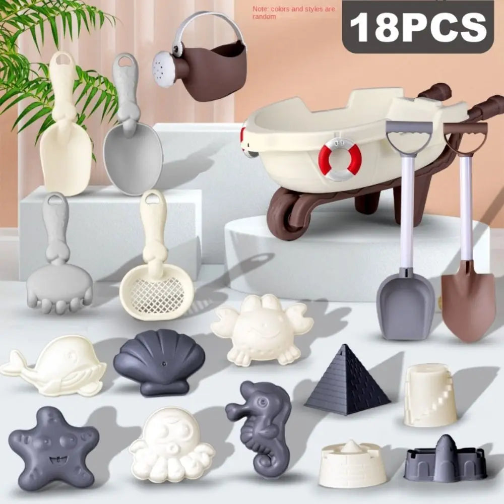 Kids’ Beach Sand Toy Set – Shovels, Buckets, and Sea-Themed Molds for Sandbox Play, Beach Fun, and Sandcastle Building