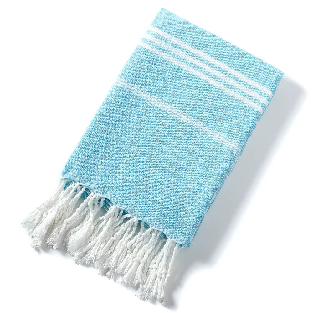 Oversized Turkish Beach Towel 90 × 180 cm – Sand-Free Quick-Dry Swim Towel with Tassels for Adults, Travel, Beach, Pool, and Gifts