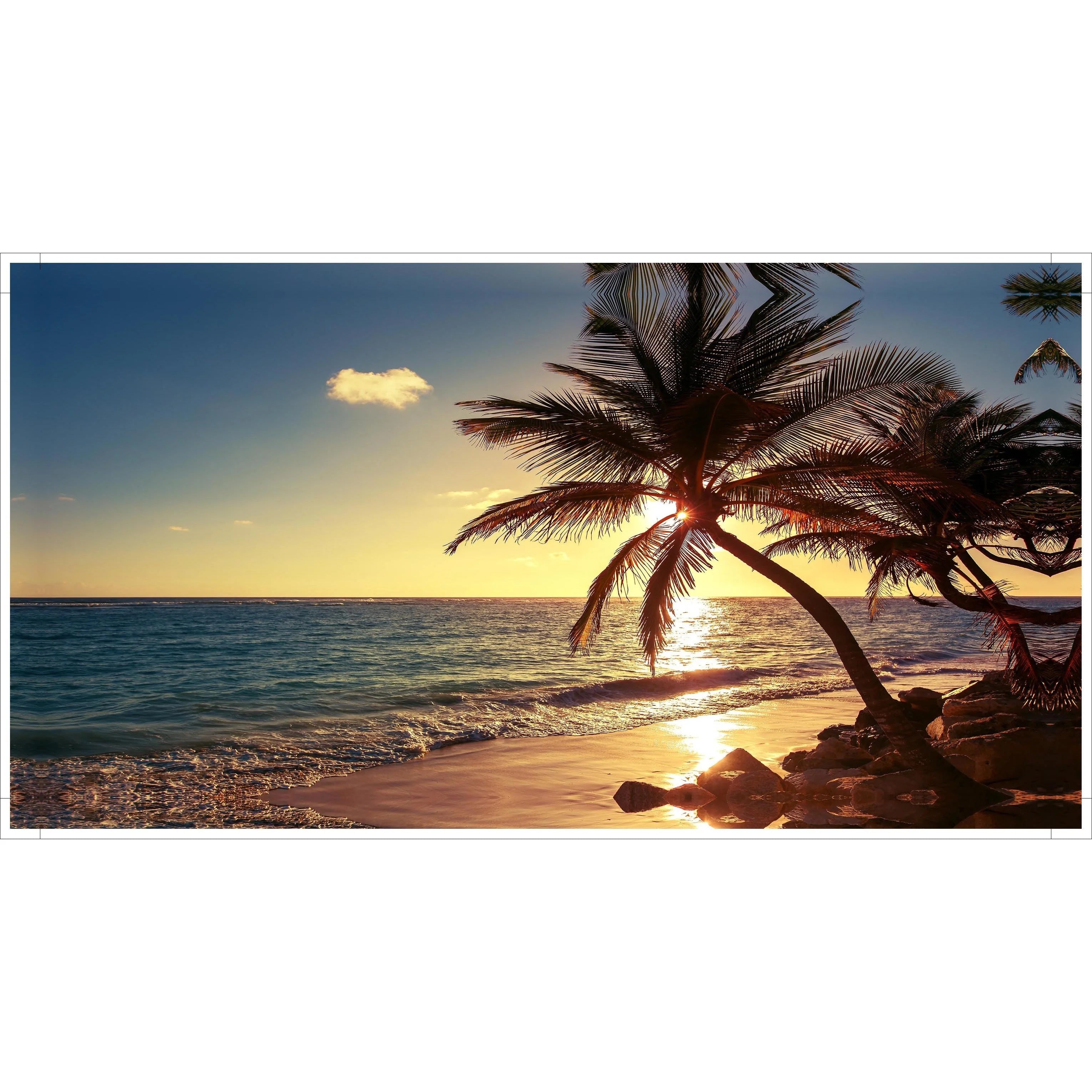 Beach Sunset Landscape Canvas Wall Art – Large Nordic Poster Print for Living Room, Bedroom, and Home Décor