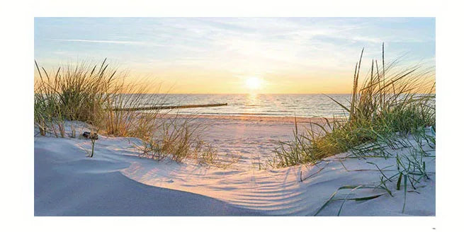 Beach Sunset Landscape Canvas Wall Art – Large Nordic Poster Print for Living Room, Bedroom, and Home Décor