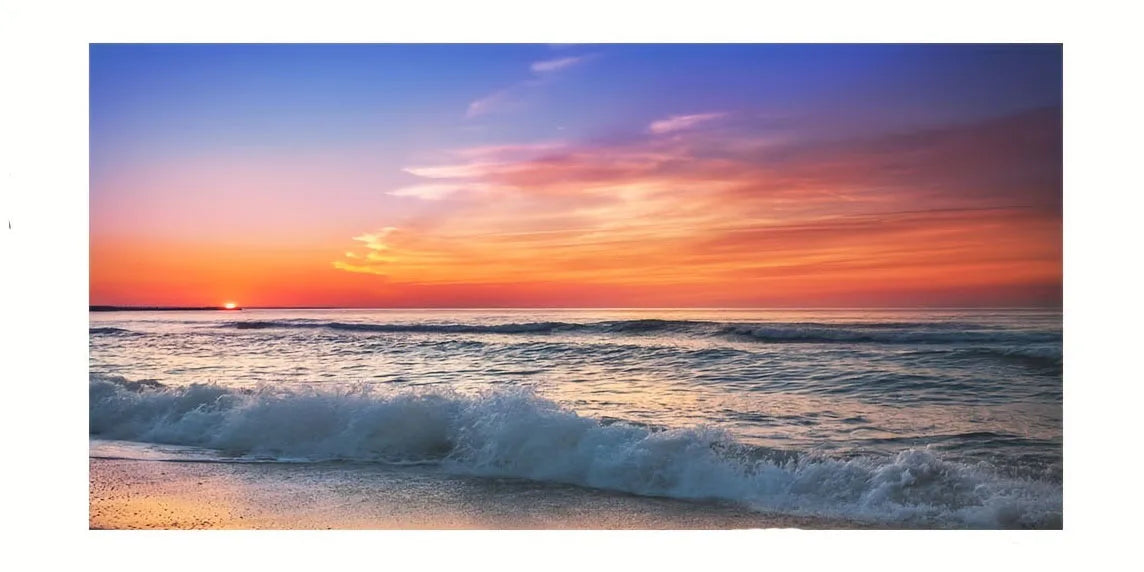 Beach Sunset Landscape Canvas Wall Art – Large Nordic Poster Print for Living Room, Bedroom, and Home Décor
