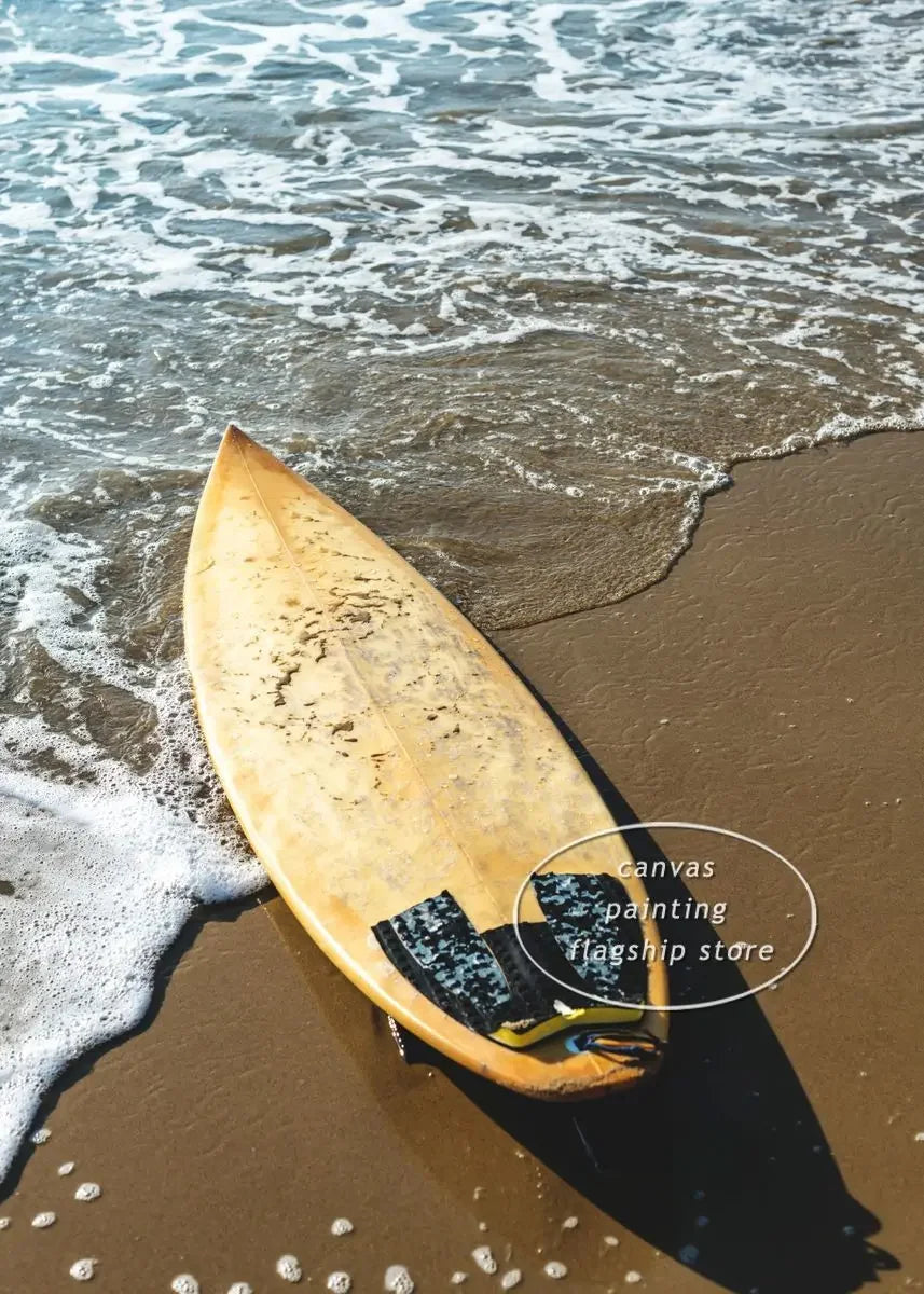 Beach Wave Surfing Canvas Wall Art – Coastal-Themed Print Poster for Living Room, Bedroom, and Home Décor