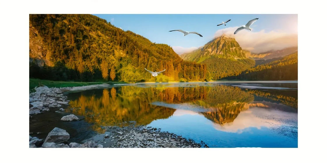 Beach Sunset Landscape Canvas Wall Art – Large Nordic Poster Print for Living Room, Bedroom, and Home Décor